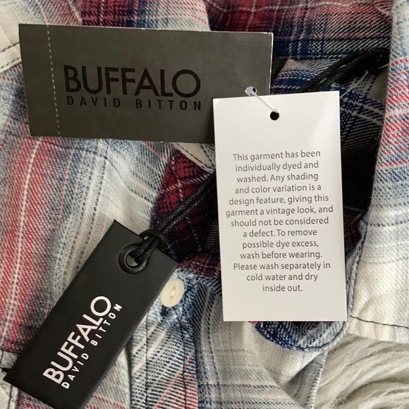NWT Buffalo Men’s Faded Plaid Checkered Shirt - Picture 7 of 7